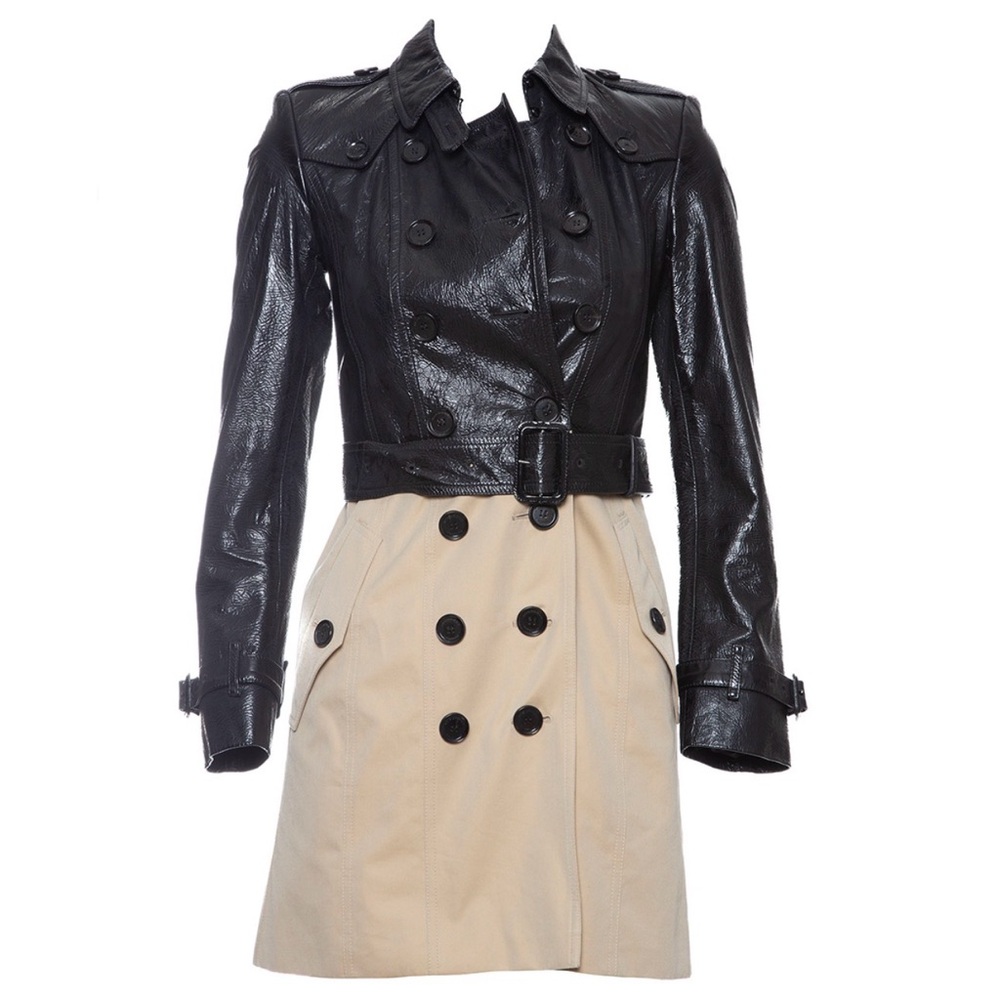 Burberry Black and Cream Trench Coat